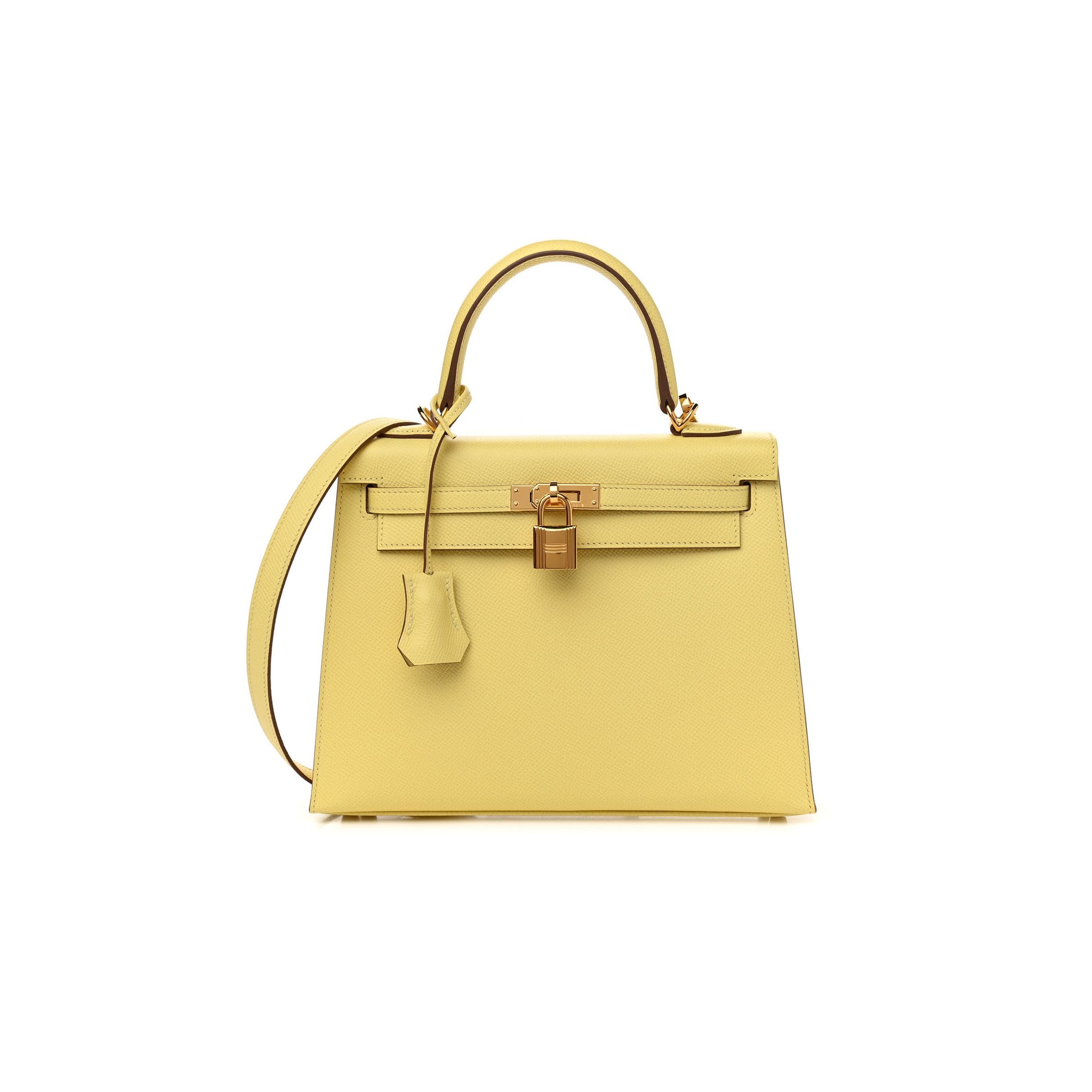 HERMÈS MASTER EPSOM KELLY SELLIER 25 JAUNE POUSSIN (25*17*7cm)